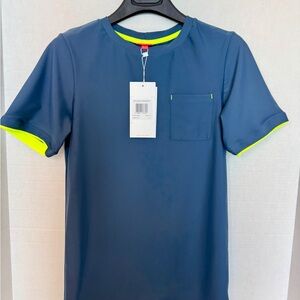 Kids SPF 50+ Material Navy Rashguard with Neon Accents